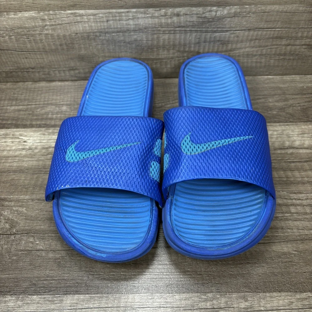 Adidas Swoosh Slides Blue Mens US Size 9 EUR 42.5 431884-444 Sandals - Picture 2 of 11